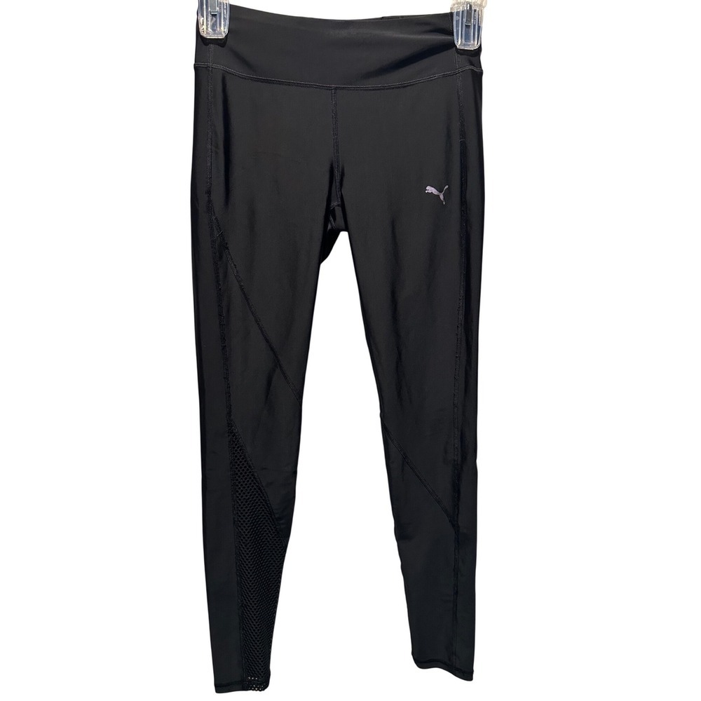 FREE WITH PURCHASE: AS-IS Puma Womens Black Mesh Panel Leggings Size Medium